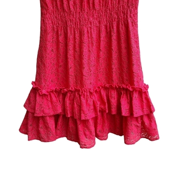KC Parker Pink Eyelet Lace Teired Dress, Size 12 - Picture 4 of 10